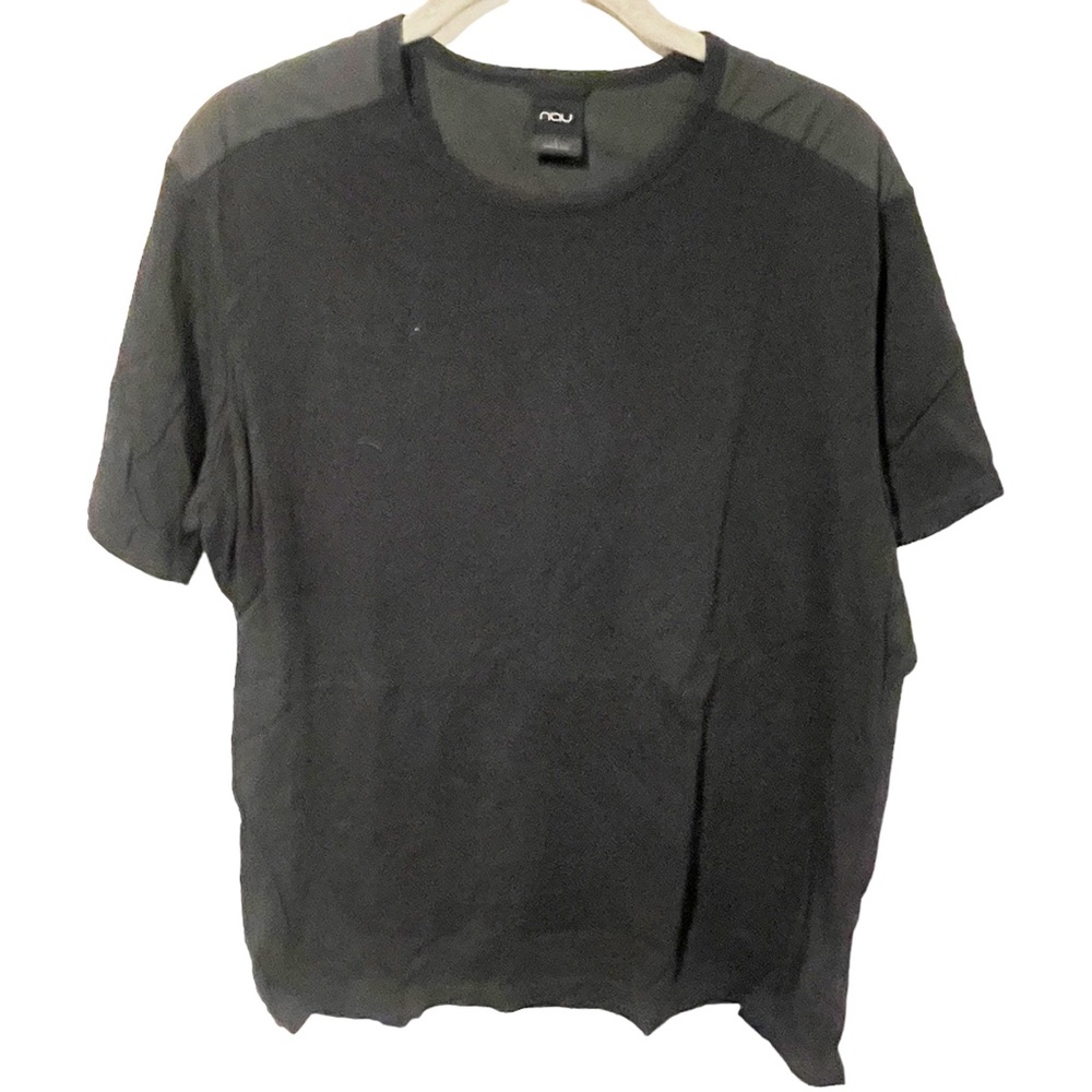 Nau Mens Size Large Black Organic Cotton Crewneck Short‎ Sleeve Tshirt
